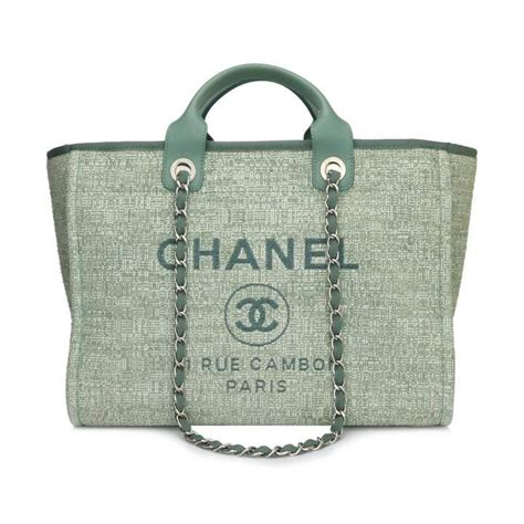 chanel green canvas bag|authentic chanel tote bag.